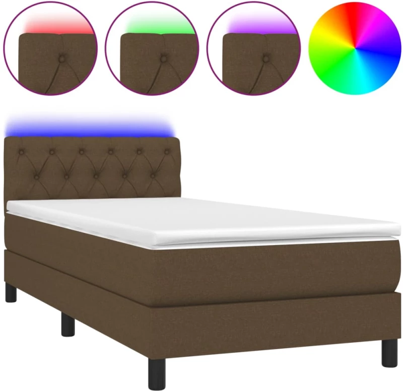 ΚΡΕΒΑΤΙ BOXSPRING ΜΕ ΣΤΡΩΜΑ & LED ΣΚ.ΚΑΦΕ 80X200 ΕΚ. ΥΦΑΣΜΑΤΙΝΟ 3133352