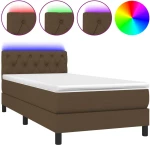 ΚΡΕΒΑΤΙ BOXSPRING ΜΕ ΣΤΡΩΜΑ & LED ΣΚ.ΚΑΦΕ 80X200 ΕΚ. ΥΦΑΣΜΑΤΙΝΟ 3133352