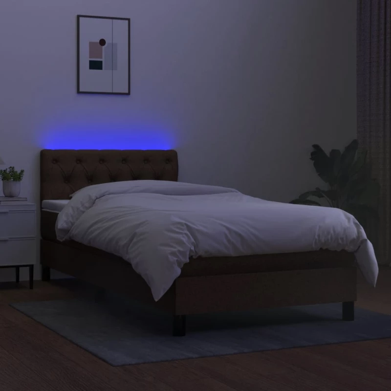 ΚΡΕΒΑΤΙ BOXSPRING ΜΕ ΣΤΡΩΜΑ & LED ΣΚ.ΚΑΦΕ 80X200 ΕΚ. ΥΦΑΣΜΑΤΙΝΟ 3133352