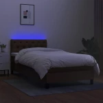 ΚΡΕΒΑΤΙ BOXSPRING ΜΕ ΣΤΡΩΜΑ & LED ΣΚ.ΚΑΦΕ 80X200 ΕΚ. ΥΦΑΣΜΑΤΙΝΟ 3133352