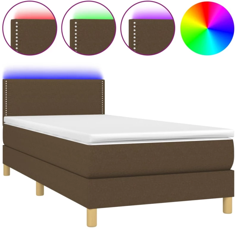 ΚΡΕΒΑΤΙ BOXSPRING ΜΕ ΣΤΡΩΜΑ & LED ΣΚ.ΚΑΦΕ 100X200 ΕΚ ΥΦΑΣΜΑΤΙΝΟ 3133616