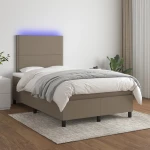 ΚΡΕΒΑΤΙ BOXSPRING ΜΕ ΣΤΡΩΜΑ & LED TAUPE 120X200 ΕΚ. ΥΦΑΣΜΑΤΙΝΟ 3134785