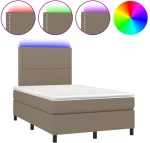 ΚΡΕΒΑΤΙ BOXSPRING ΜΕ ΣΤΡΩΜΑ & LED TAUPE 120X200 ΕΚ. ΥΦΑΣΜΑΤΙΝΟ 3134785