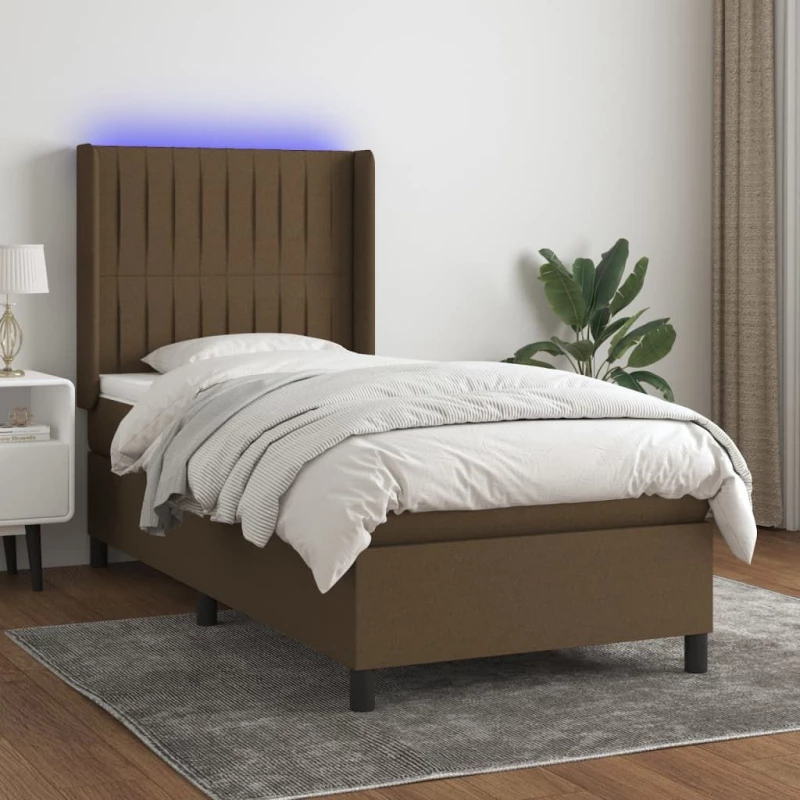 ΚΡΕΒΑΤΙ BOXSPRING ΜΕ ΣΤΡΩΜΑ & LED ΣΚ.ΚΑΦΕ 80X200 ΕΚ. ΥΦΑΣΜΑΤΙΝΟ 3138432