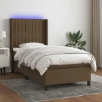 ΚΡΕΒΑΤΙ BOXSPRING ΜΕ ΣΤΡΩΜΑ & LED ΣΚ.ΚΑΦΕ 80X200 ΕΚ. ΥΦΑΣΜΑΤΙΝΟ 3138432