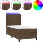 ΚΡΕΒΑΤΙ BOXSPRING ΜΕ ΣΤΡΩΜΑ & LED ΣΚ.ΚΑΦΕ 80X200 ΕΚ. ΥΦΑΣΜΑΤΙΝΟ 3138432
