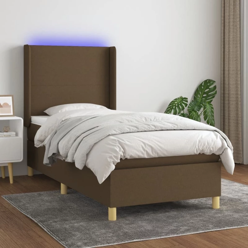 ΚΡΕΒΑΤΙ BOXSPRING ΜΕ ΣΤΡΩΜΑ & LED ΣΚ.ΚΑΦΕ 100X200 ΕΚ ΥΦΑΣΜΑΤΙΝΟ 3138696