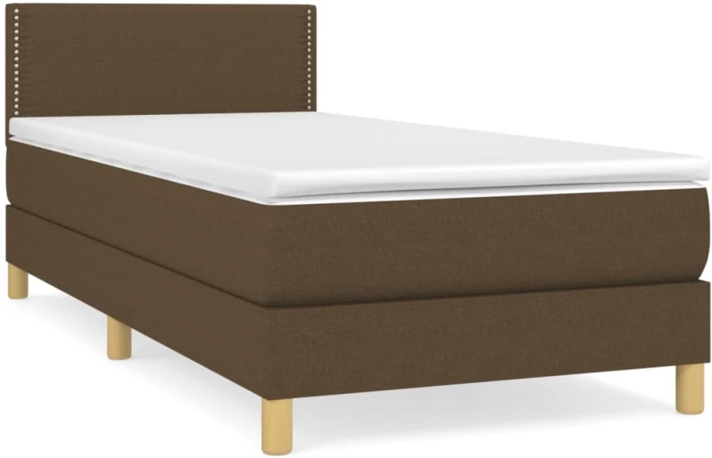 ΚΡΕΒΑΤΙ BOXSPRING ΜΕ ΣΤΡΩΜΑ ΣΚΟΥΡΟ ΚΑΦΕ 100X200 ΕΚ. ΥΦΑΣΜΑΤΙΝΟ 3140516