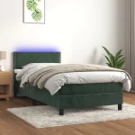 ΚΡΕΒΑΤΙ BOXSPRING ΜΕ ΣΤΡΩΜΑ & LED ΣΚ. ΠΡΑΣΙΝΟ 100X200ΕΚ ΒΕΛΟΥΔΟ 3134330