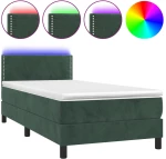 ΚΡΕΒΑΤΙ BOXSPRING ΜΕ ΣΤΡΩΜΑ & LED ΣΚ. ΠΡΑΣΙΝΟ 100X200ΕΚ ΒΕΛΟΥΔΟ 3134330