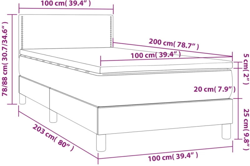 ΚΡΕΒΑΤΙ BOXSPRING ΜΕ ΣΤΡΩΜΑ & LED ΣΚ. ΠΡΑΣΙΝΟ 100X200ΕΚ ΒΕΛΟΥΔΟ 3134330