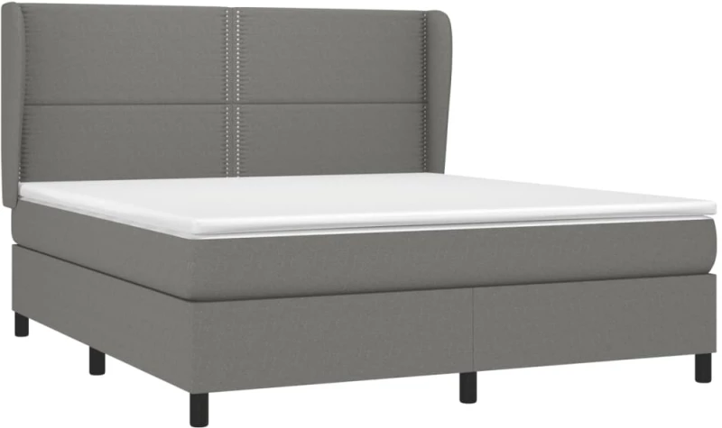 ΚΡΕΒΑΤΙ BOXSPRING ΜΕ ΣΤΡΩΜΑ ΣΚΟΥΡΟ ΓΚΡΙ 180X200 ΕΚ ΥΦΑΣΜΑΤΙΝ 3127902