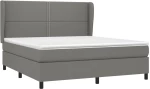 ΚΡΕΒΑΤΙ BOXSPRING ΜΕ ΣΤΡΩΜΑ ΣΚΟΥΡΟ ΓΚΡΙ 180X200 ΕΚ ΥΦΑΣΜΑΤΙΝ 3127902