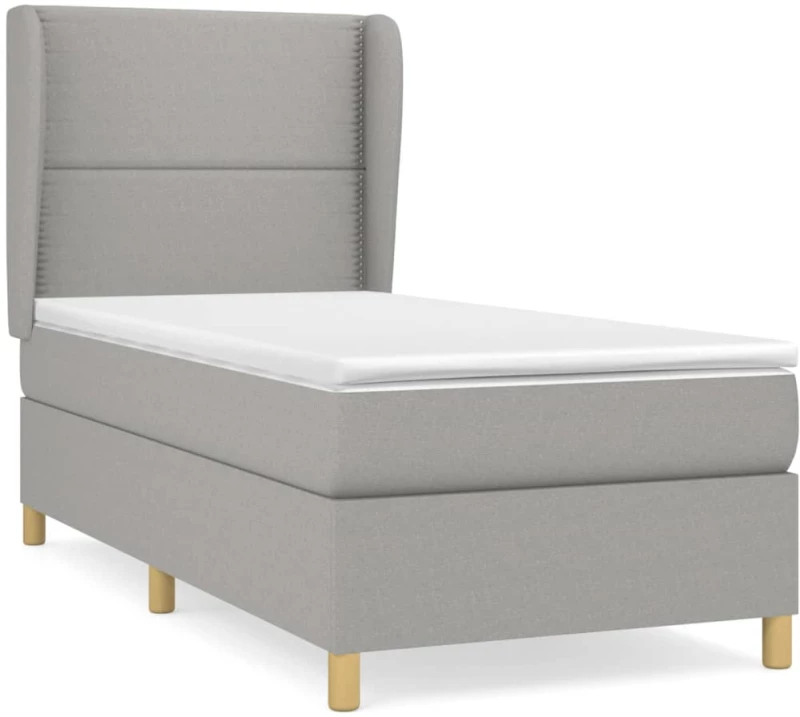 ΚΡΕΒΑΤΙ BOXSPRING ΜΕ ΣΤΡΩΜΑ ΑΝΟΙΧΤΟ ΓΚΡΙ 90X200 ΕΚ. ΥΦΑΣΜΑΤΙΝΟ 3128413