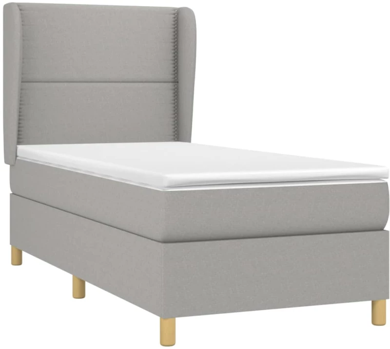 ΚΡΕΒΑΤΙ BOXSPRING ΜΕ ΣΤΡΩΜΑ ΑΝΟΙΧΤΟ ΓΚΡΙ 90X200 ΕΚ. ΥΦΑΣΜΑΤΙΝΟ 3128413