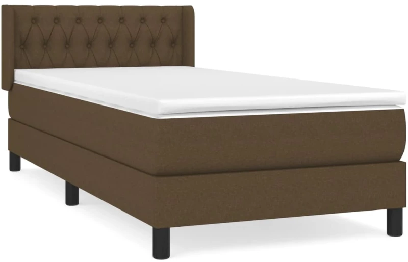 ΚΡΕΒΑΤΙ BOXSPRING ΜΕ ΣΤΡΩΜΑ ΣΚΟΥΡΟ ΚΑΦΕ 90X190 ΕΚ. ΥΦΑΣΜΑΤΙΝΟ 3129916