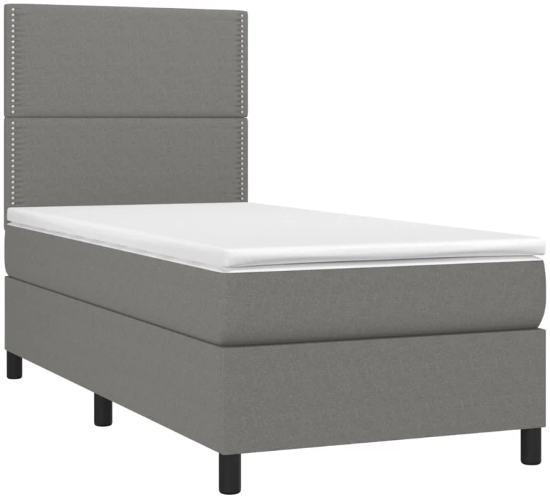ΚΡΕΒΑΤΙ BOXSPRING ΜΕ ΣΤΡΩΜΑ & LED ΣΚ.ΓΚΡΙ 90X200 ΕΚ. ΥΦΑΣΜΑΤΙΝΟ 3134766