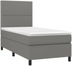 ΚΡΕΒΑΤΙ BOXSPRING ΜΕ ΣΤΡΩΜΑ & LED ΣΚ.ΓΚΡΙ 90X200 ΕΚ. ΥΦΑΣΜΑΤΙΝΟ 3134766