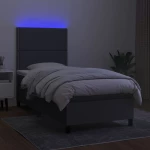 ΚΡΕΒΑΤΙ BOXSPRING ΜΕ ΣΤΡΩΜΑ & LED ΣΚ.ΓΚΡΙ 90X200 ΕΚ. ΥΦΑΣΜΑΤΙΝΟ 3134766