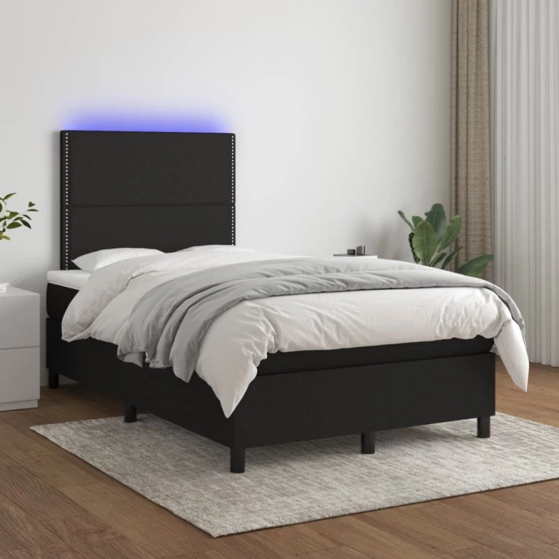 ΚΡΕΒΑΤΙ BOXSPRING ΜΕ ΣΤΡΩΜΑ & LED ΜΑΥΡΟ 120X200 ΕΚ. ΥΦΑΣΜΑΤΙΝΟ 3134783