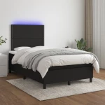 ΚΡΕΒΑΤΙ BOXSPRING ΜΕ ΣΤΡΩΜΑ & LED ΜΑΥΡΟ 120X200 ΕΚ. ΥΦΑΣΜΑΤΙΝΟ 3134783