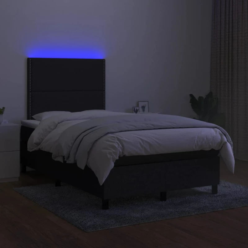 ΚΡΕΒΑΤΙ BOXSPRING ΜΕ ΣΤΡΩΜΑ & LED ΜΑΥΡΟ 120X200 ΕΚ. ΥΦΑΣΜΑΤΙΝΟ 3134783