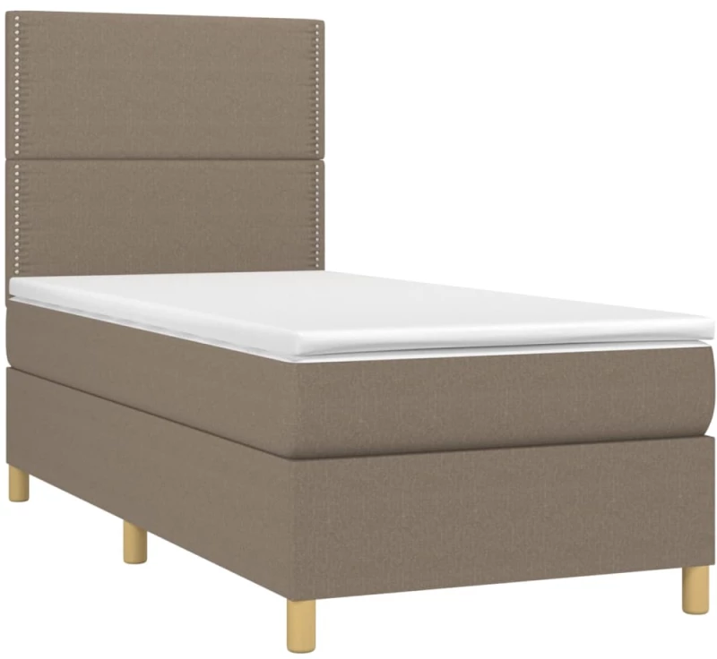 ΚΡΕΒΑΤΙ BOXSPRING ΜΕ ΣΤΡΩΜΑ & LED TAUPE 90X200 ΕΚ. ΥΦΑΣΜΑΤΙΝΟ 3135329
