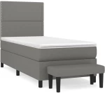ΚΡΕΒΑΤΙ BOXSPRING ΜΕ ΣΤΡΩΜΑ ΣΚΟΥΡΟ ΓΚΡΙ 90X190 ΕΚ. ΥΦΑΣΜΑΤΙΝΟ 3136478
