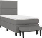 ΚΡΕΒΑΤΙ BOXSPRING ΜΕ ΣΤΡΩΜΑ ΣΚΟΥΡΟ ΓΚΡΙ 90X190 ΕΚ. ΥΦΑΣΜΑΤΙΝΟ 3136478