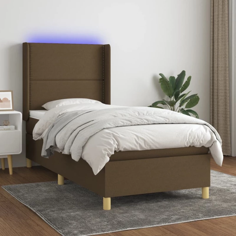 ΚΡΕΒΑΤΙ BOXSPRING ΜΕ ΣΤΡΩΜΑ & LED ΣΚ.ΚΑΦΕ 90X190 ΕΚ. ΥΦΑΣΜΑΤΙΝΟ 3138760