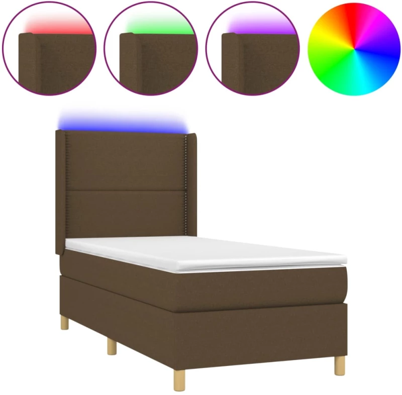 ΚΡΕΒΑΤΙ BOXSPRING ΜΕ ΣΤΡΩΜΑ & LED ΣΚ.ΚΑΦΕ 90X190 ΕΚ. ΥΦΑΣΜΑΤΙΝΟ 3138760
