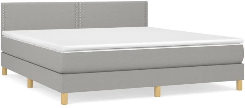 ΚΡΕΒΑΤΙ BOXSPRING ΜΕ ΣΤΡΩΜΑ ΑΝΟΙΧΤΟ ΓΚΡΙ 180X200 ΕΚ. ΥΦΑΣΜΑΤΙΝΟ 3140553