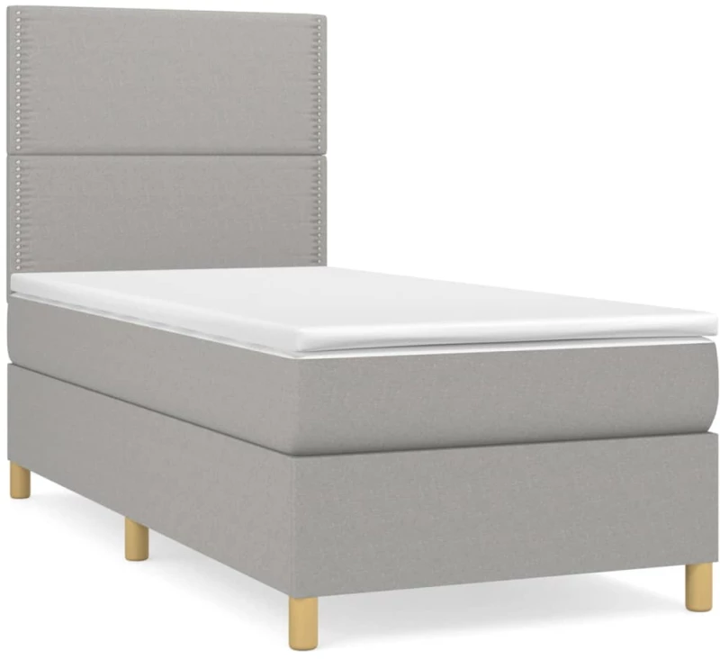 ΚΡΕΒΑΤΙ BOXSPRING ΜΕ ΣΤΡΩΜΑ ΑΝΟΙΧΤΟ ΓΚΡΙ 90X200 ΕΚ. ΥΦΑΣΜΑΤΙΝΟ 3142225