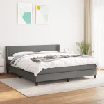 ΚΡΕΒΑΤΙ BOXSPRING ΜΕ ΣΤΡΩΜΑ ΣΚΟΥΡΟ ΓΚΡΙ 180X200 ΕΚ ΥΦΑΣΜΑΤΙΝ 3129650