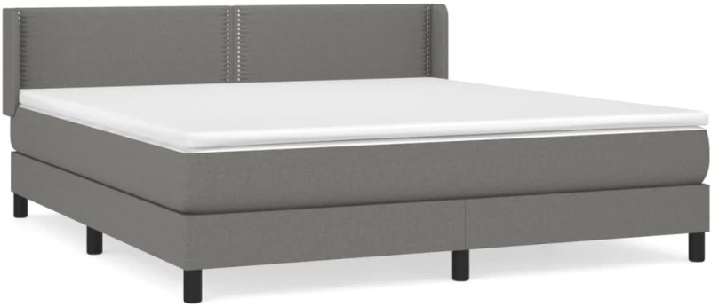 ΚΡΕΒΑΤΙ BOXSPRING ΜΕ ΣΤΡΩΜΑ ΣΚΟΥΡΟ ΓΚΡΙ 180X200 ΕΚ ΥΦΑΣΜΑΤΙΝ 3129650