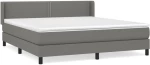 ΚΡΕΒΑΤΙ BOXSPRING ΜΕ ΣΤΡΩΜΑ ΣΚΟΥΡΟ ΓΚΡΙ 180X200 ΕΚ ΥΦΑΣΜΑΤΙΝ 3129650