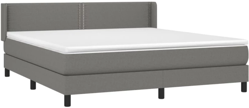 ΚΡΕΒΑΤΙ BOXSPRING ΜΕ ΣΤΡΩΜΑ ΣΚΟΥΡΟ ΓΚΡΙ 180X200 ΕΚ ΥΦΑΣΜΑΤΙΝ 3129650
