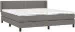 ΚΡΕΒΑΤΙ BOXSPRING ΜΕ ΣΤΡΩΜΑ ΣΚΟΥΡΟ ΓΚΡΙ 180X200 ΕΚ ΥΦΑΣΜΑΤΙΝ 3129650
