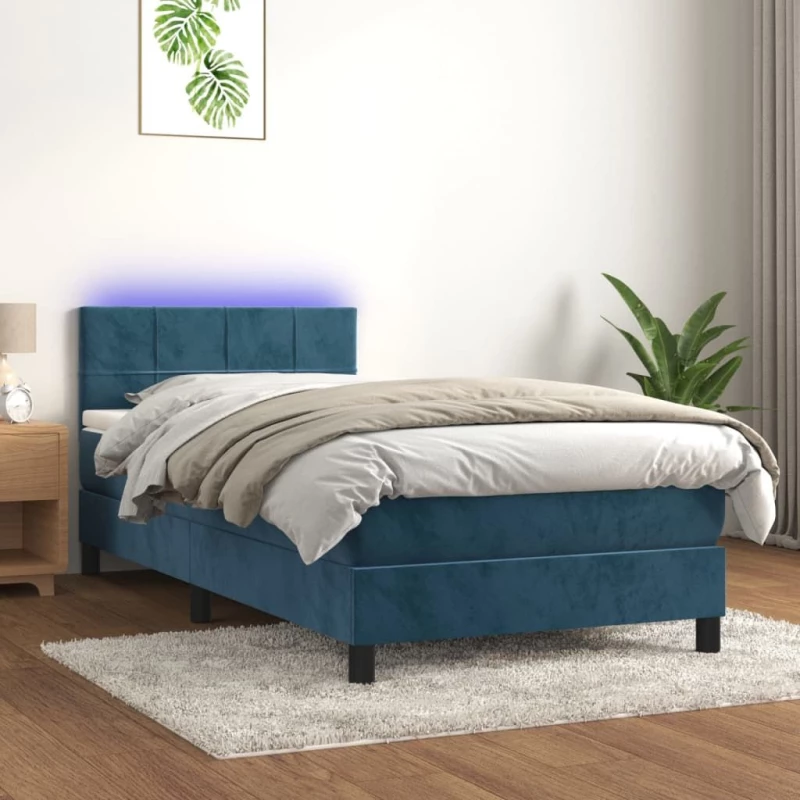 ΚΡΕΒΑΤΙ BOXSPRING ΜΕ ΣΤΡΩΜΑ & LED ΣΚ. ΜΠΛΕ 80X200 ΕΚ. ΒΕΛΟΥΔΙΝΟ 3134373