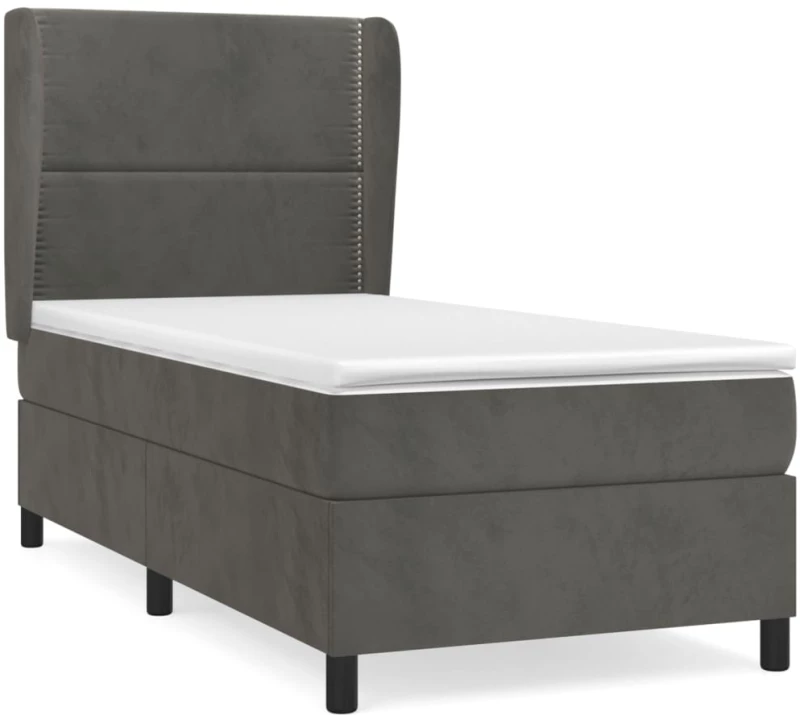 ΚΡΕΒΑΤΙ BOXSPRING ΜΕ ΣΤΡΩΜΑ ΣΚΟΥΡΟ ΓΚΡΙ 80X200 ΕΚ. ΒΕΛΟΥΔΙΝΟ 3129118