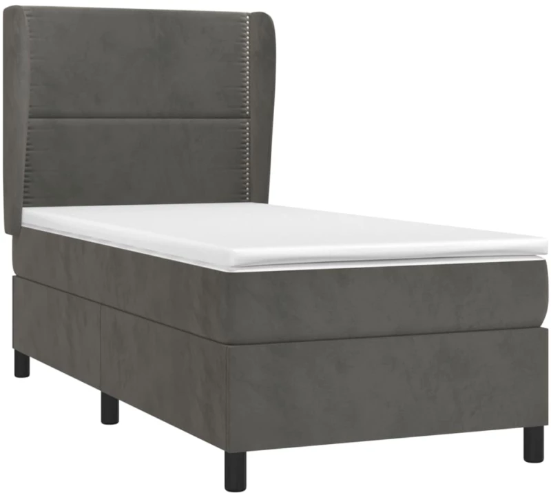ΚΡΕΒΑΤΙ BOXSPRING ΜΕ ΣΤΡΩΜΑ ΣΚΟΥΡΟ ΓΚΡΙ 80X200 ΕΚ. ΒΕΛΟΥΔΙΝΟ 3129118