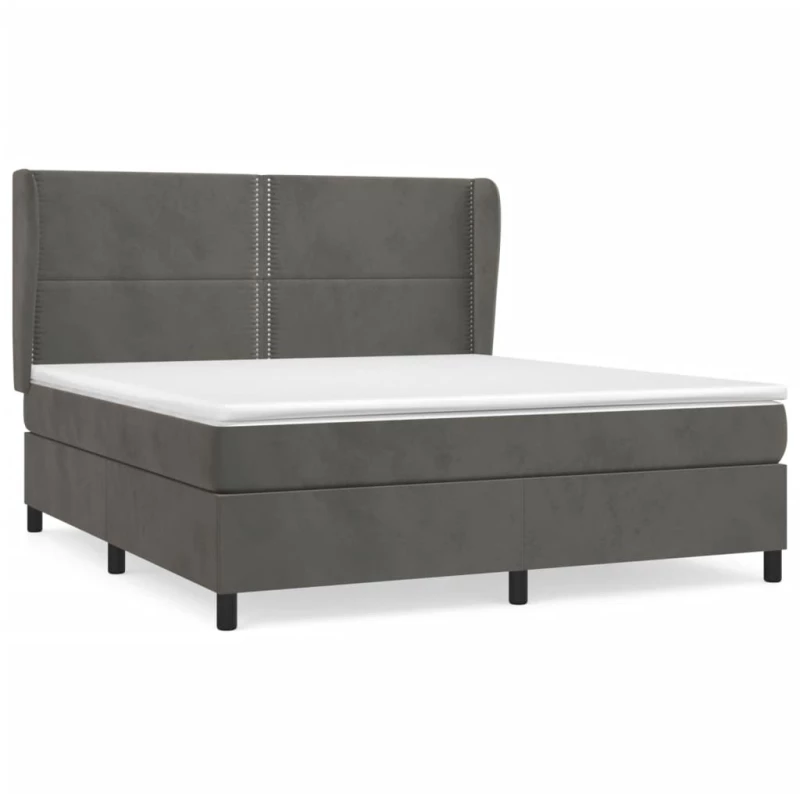 ΚΡΕΒΑΤΙ BOXSPRING ΜΕ ΣΤΡΩΜΑ ΣΚΟΥΡΟ ΓΚΡΙ 160X200 ΕΚ. ΒΕΛΟΥΔΙΝΟ 3129160