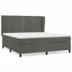 ΚΡΕΒΑΤΙ BOXSPRING ΜΕ ΣΤΡΩΜΑ ΣΚΟΥΡΟ ΓΚΡΙ 160X200 ΕΚ. ΒΕΛΟΥΔΙΝΟ 3129160