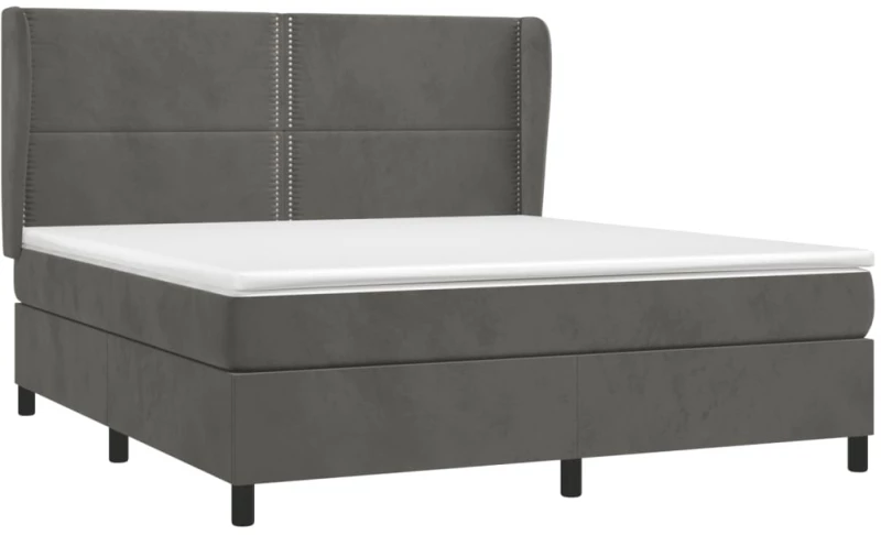 ΚΡΕΒΑΤΙ BOXSPRING ΜΕ ΣΤΡΩΜΑ ΣΚΟΥΡΟ ΓΚΡΙ 160X200 ΕΚ. ΒΕΛΟΥΔΙΝΟ 3129160