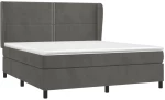 ΚΡΕΒΑΤΙ BOXSPRING ΜΕ ΣΤΡΩΜΑ ΣΚΟΥΡΟ ΓΚΡΙ 160X200 ΕΚ. ΒΕΛΟΥΔΙΝΟ 3129160