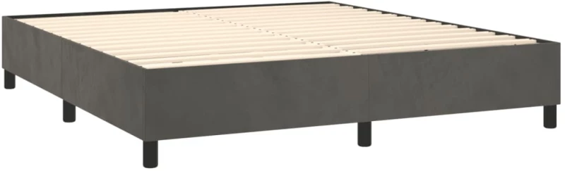 ΚΡΕΒΑΤΙ BOXSPRING ΜΕ ΣΤΡΩΜΑ ΣΚΟΥΡΟ ΓΚΡΙ 160X200 ΕΚ. ΒΕΛΟΥΔΙΝΟ 3129160