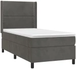 ΚΡΕΒΑΤΙ BOXSPRING ΜΕ ΣΤΡΩΜΑ ΣΚΟΥΡΟ ΓΚΡΙ 80X200 ΕΚ. ΒΕΛΟΥΔΙΝΟ 3132586