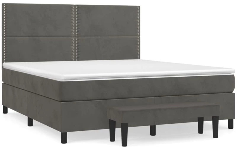 ΚΡΕΒΑΤΙ BOXSPRING ΜΕ ΣΤΡΩΜΑ ΣΚΟΥΡΟ ΓΚΡΙ 160X200 ΕΚ. ΒΕΛΟΥΔΙΝΟ 3137792