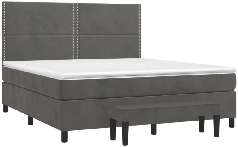 ΚΡΕΒΑΤΙ BOXSPRING ΜΕ ΣΤΡΩΜΑ ΣΚΟΥΡΟ ΓΚΡΙ 160X200 ΕΚ. ΒΕΛΟΥΔΙΝΟ 3137792