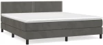 ΚΡΕΒΑΤΙ BOXSPRING ΜΕ ΣΤΡΩΜΑ ΣΚΟΥΡΟ ΓΚΡΙ 160X200 ΕΚ. ΒΕΛΟΥΔΙΝΟ 3141252